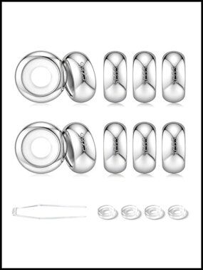 925 Sterling Silver Spacer Charm Stoppers for Bracelet Making, 10pcs with